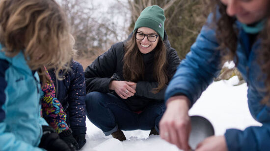 Nikko smiles in the snow during an after school program with kids (photo: Ben Conant)
