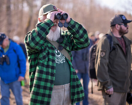Veterans hiking and looking for birds (photo © Ben Conant)