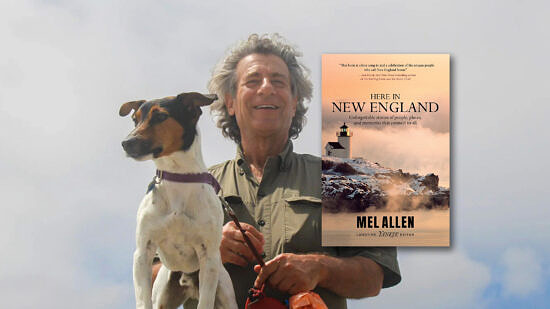 Mel Allen, his dog Rudy, and his new book (courtesy photo)