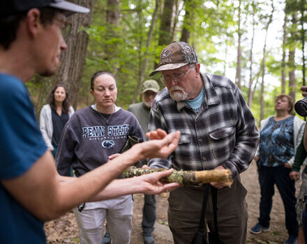 A mushroom walk with John and George (photo © Ben Conant)