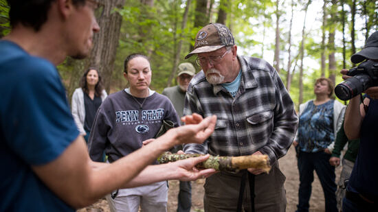 A mushroom walk with John and George (photo © Ben Conant)