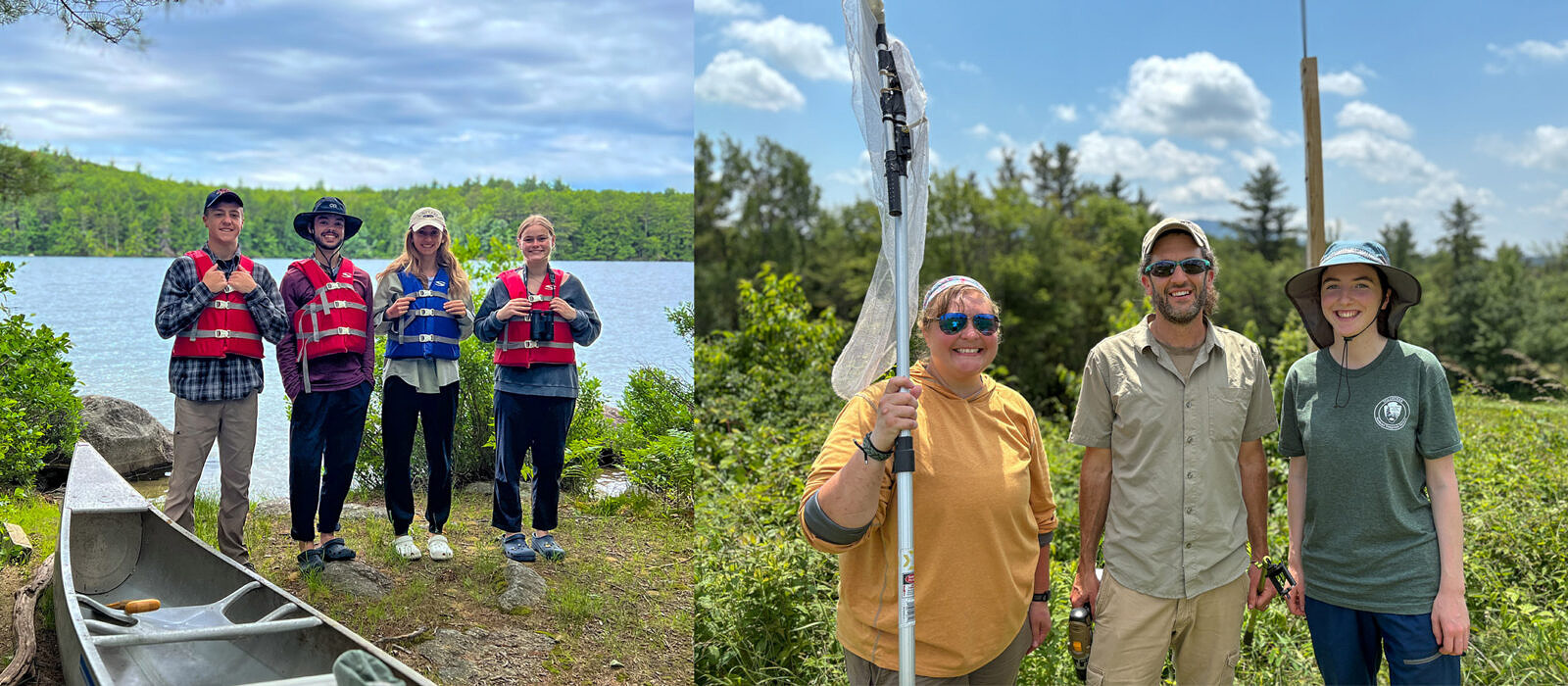 The Harris Center's summer 2025 summer interns in the field