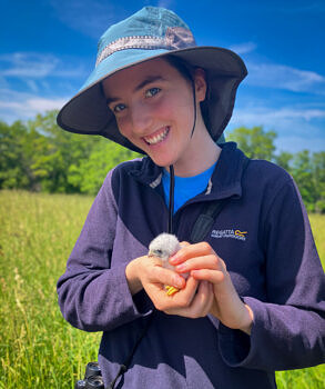 A highlight of Kate's internship this year was holding a kestrel chick. (photo © Phil Brown)