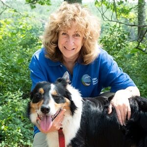 Sy Montgomery with her dog Thurber (photo © Michael Sterling)