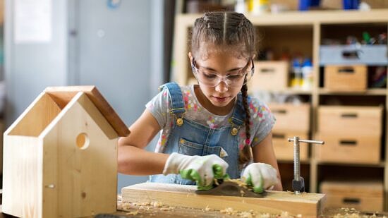 A girl building a bird house (photo © Adobe)