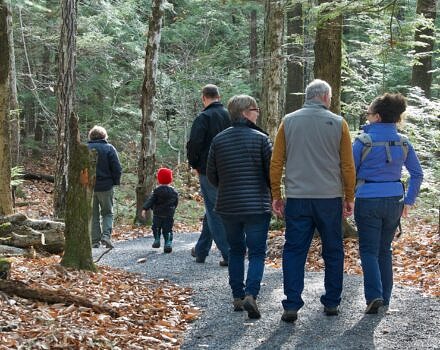 A group of people walking on the Distant Hill Nature Trail. (photo © Michael Nerrie)