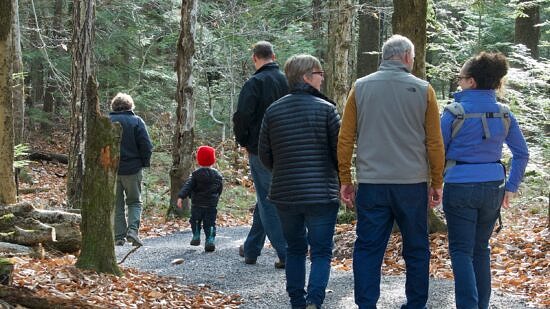 A group of people walking on the Distant Hill Nature Trail. (photo © Michael Nerrie)