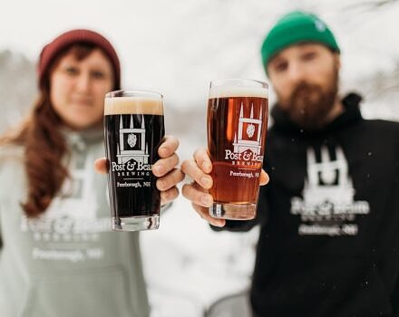 Post & Beam staff toasting in the snow (photo © Post & Beam)