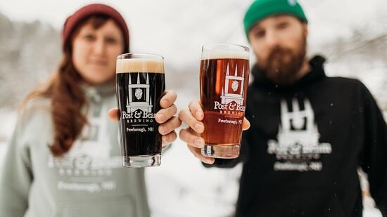 Post & Beam staff toasting in the snow (photo © Post & Beam)