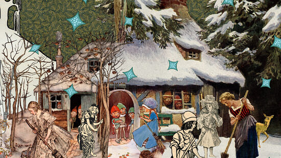A winter fairy tale collage (illustration by Corwin Levi)
