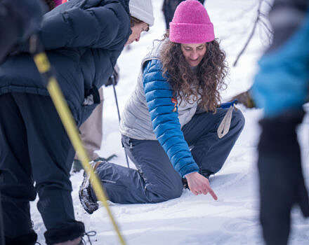 Susie tracking mammals at Beech Hill (photo © Ben Conant)