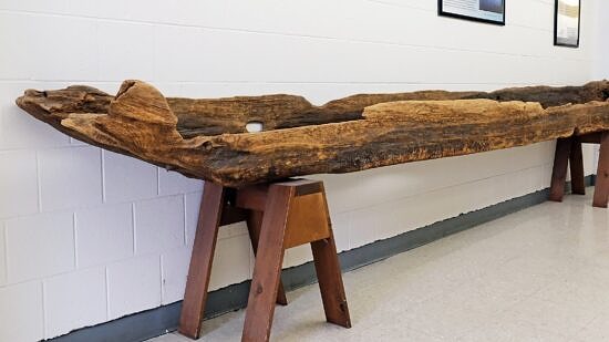 A dugout canoe from Fitzwilliam (photo courtesy Bob Goodby)