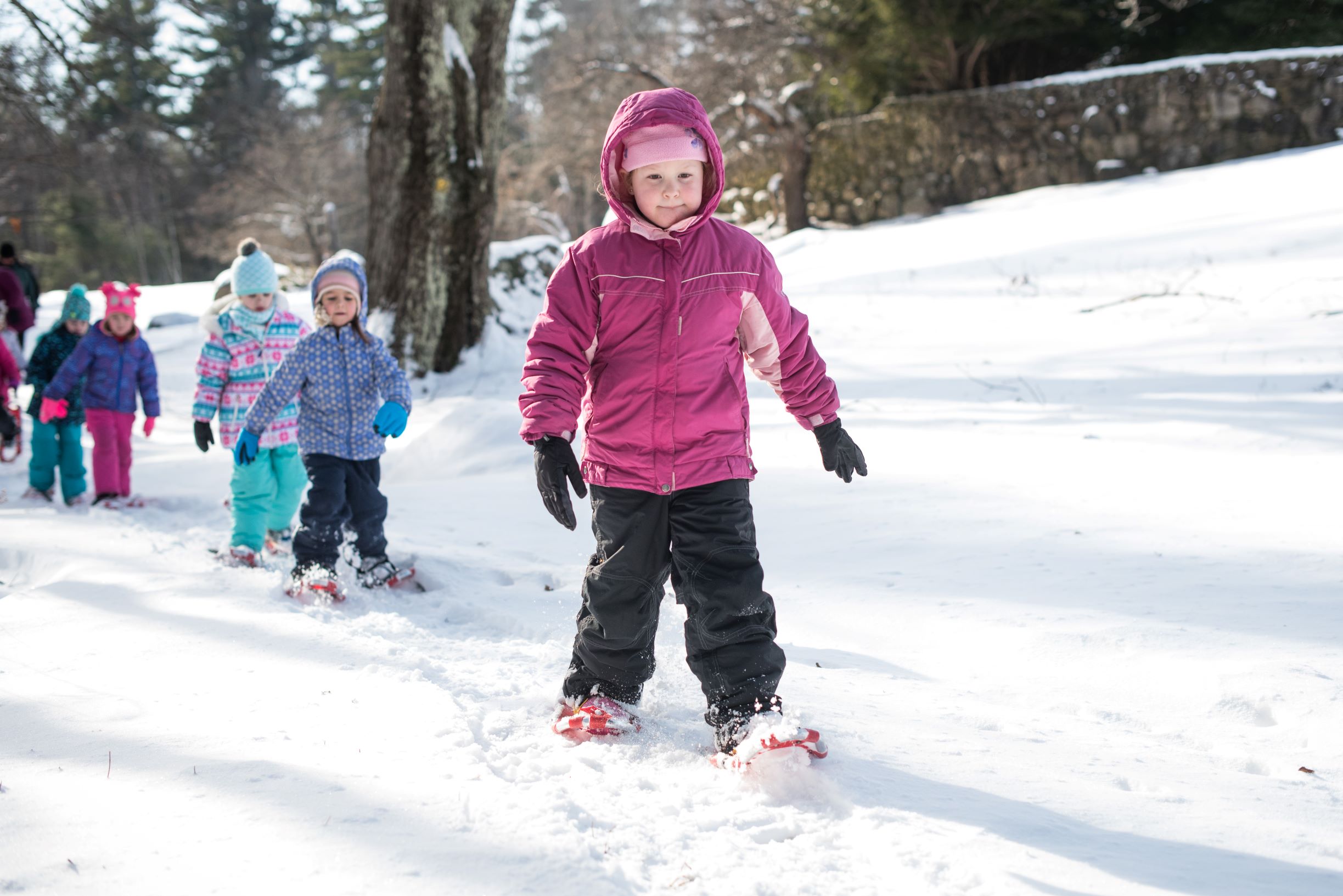 Young children snowshoeing (photo © Ben Conant)