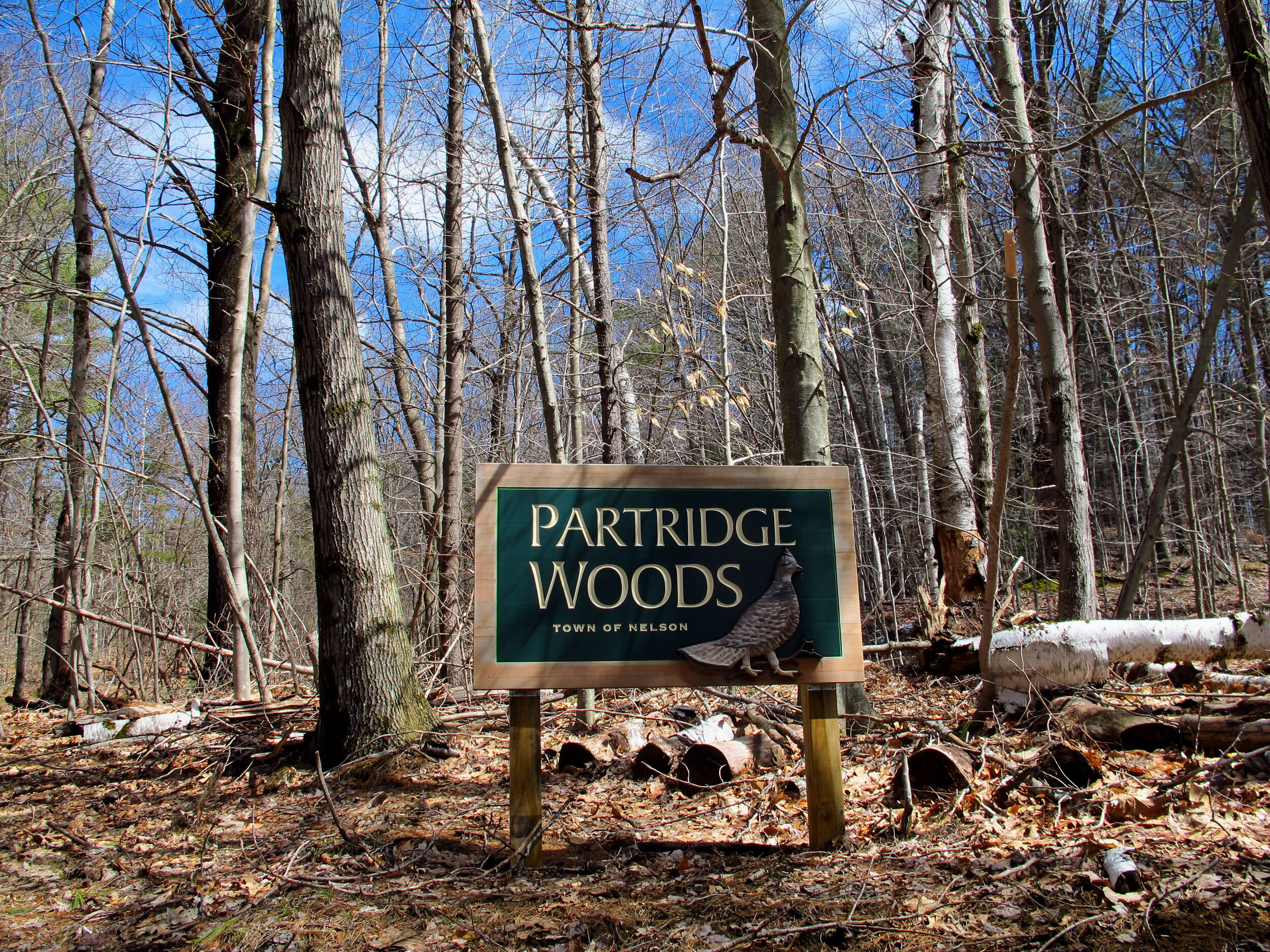 Partridge Woods sign (photo © Brett Amy Thelen)