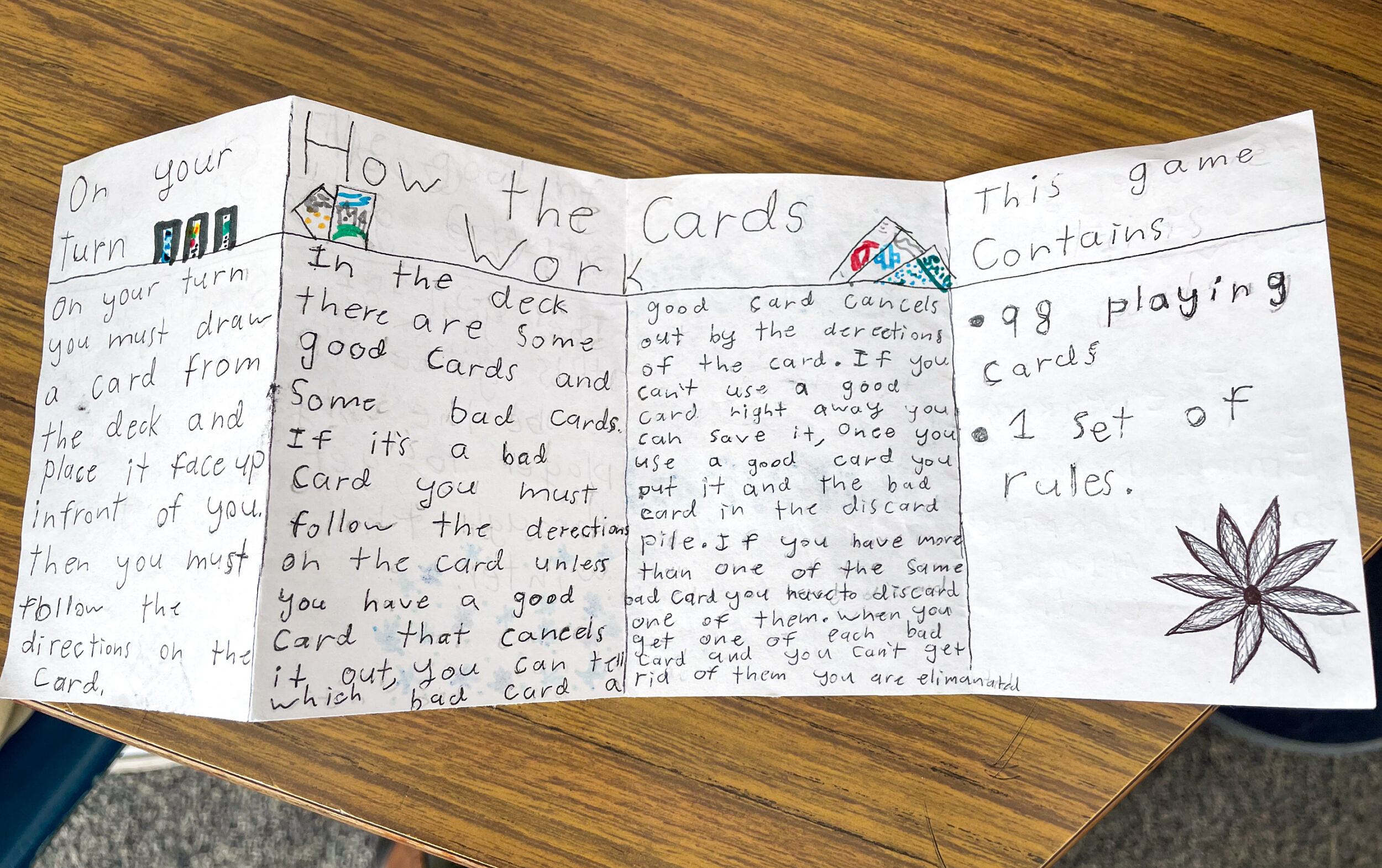 The students designed all components of the Peregrine Falcon games, including the game board, instructions, and cards. (photo © Jenna Spear)