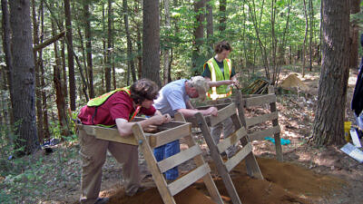 Screening at an archeological dig site in Peterborough (photo by Robert Goodby)