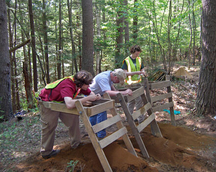 Screening at an archeological dig site in Peterborough (photo by Robert Goodby)