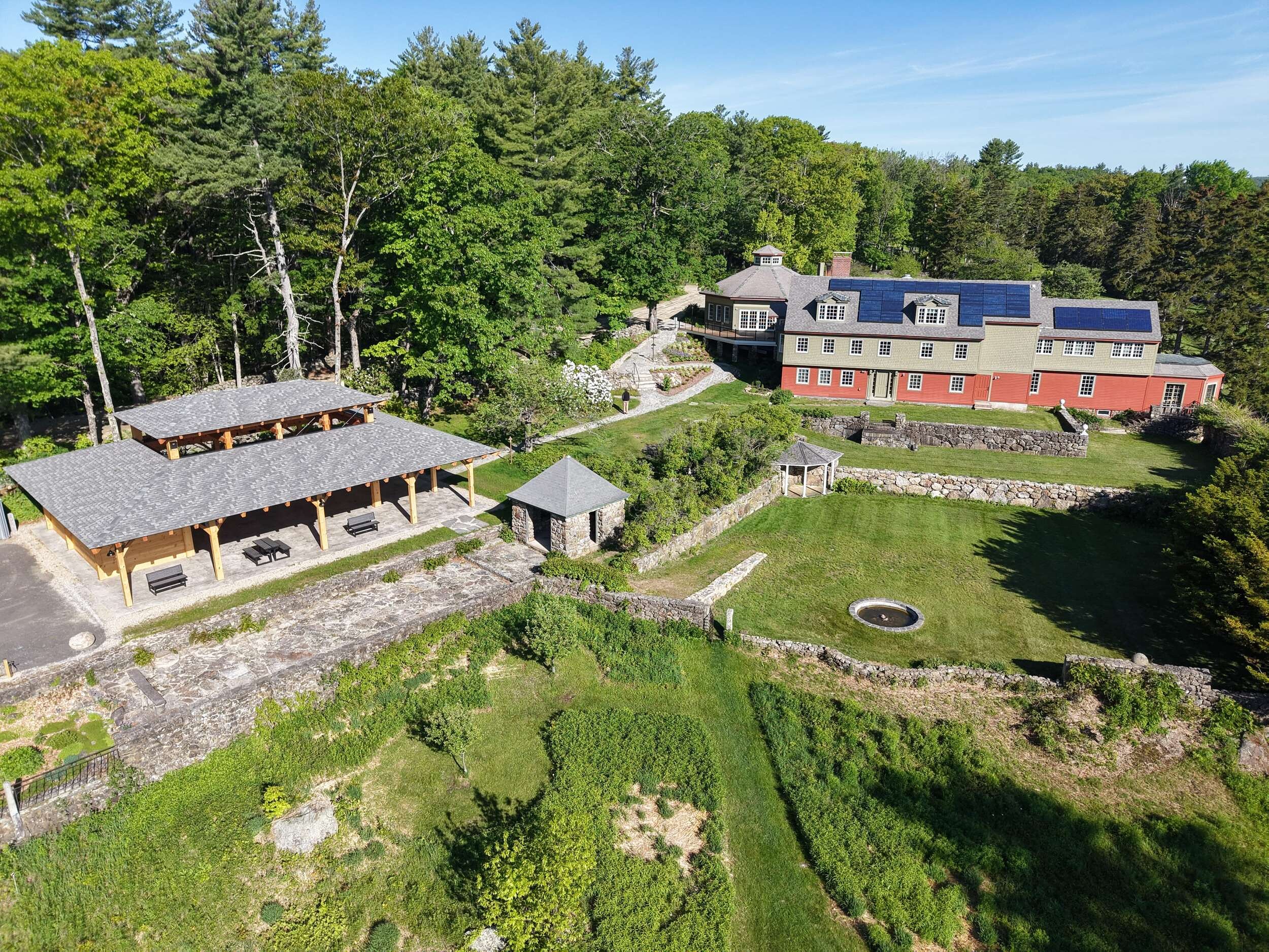 An aerial view of the Eleanor Briggs Open Lodge (photo © James Newsom)