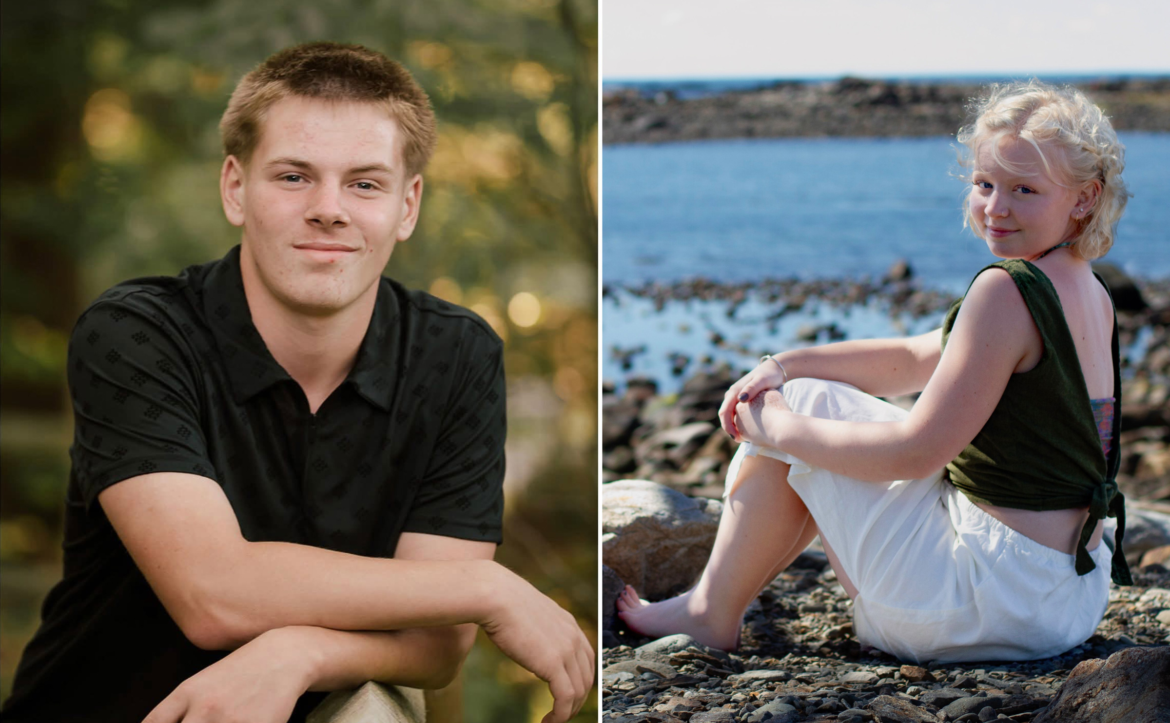 Harris Center 2026 Scholarship Winners, Kaiden Charron & Heidi Bell.