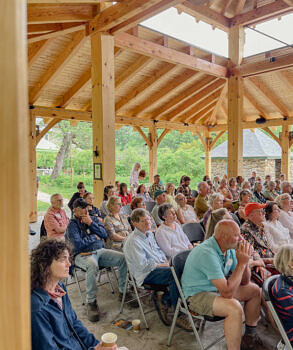 The Lodge features airy, open views of the surrounding gardens and woods. 