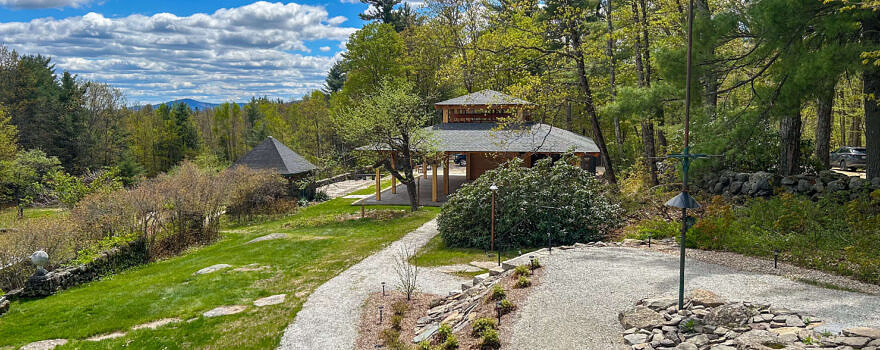 A new path leads from the Harris Center to the Open Lodge, with Pack Monadnock is visible in the background. 