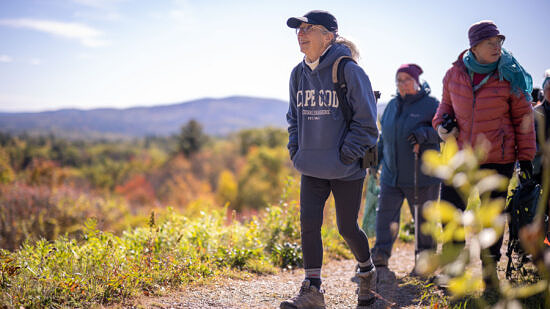 Hikers exploring the accessible trail at Crotched Mountain (photo © Ben Conant)