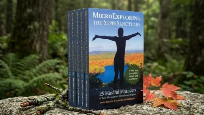 MicroExploring book on a rock in the forest (photo © Ignacio Oreamuno)