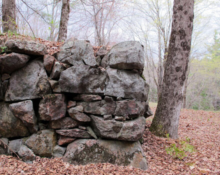 A corner of an old stone barn foundation. (photo © Brett Amy Thelen)