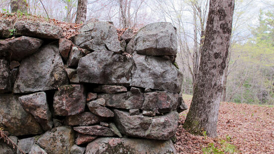 A corner of an old stone barn foundation. (photo © Brett Amy Thelen)