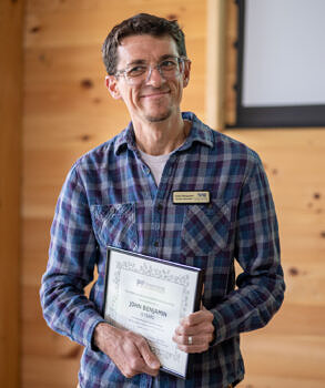 Teacher-naturalist John Benjamin marked 10 years with the Harris Center (photo © Ben Conant)