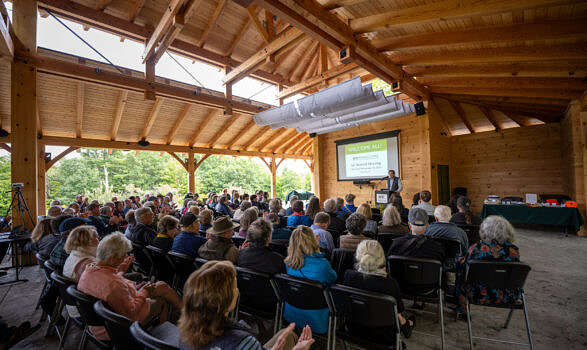 Jeremy Wilson shared highlights from another busy year of education, land conservation, community programs, and wildlife research. (photo © Ben Conant)